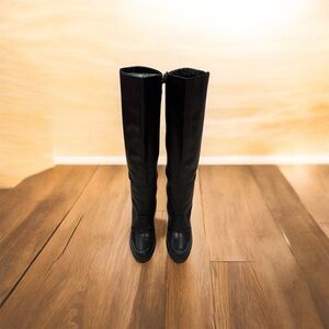 BASCONI Leather Sleek Black below the Knee Women's Boots